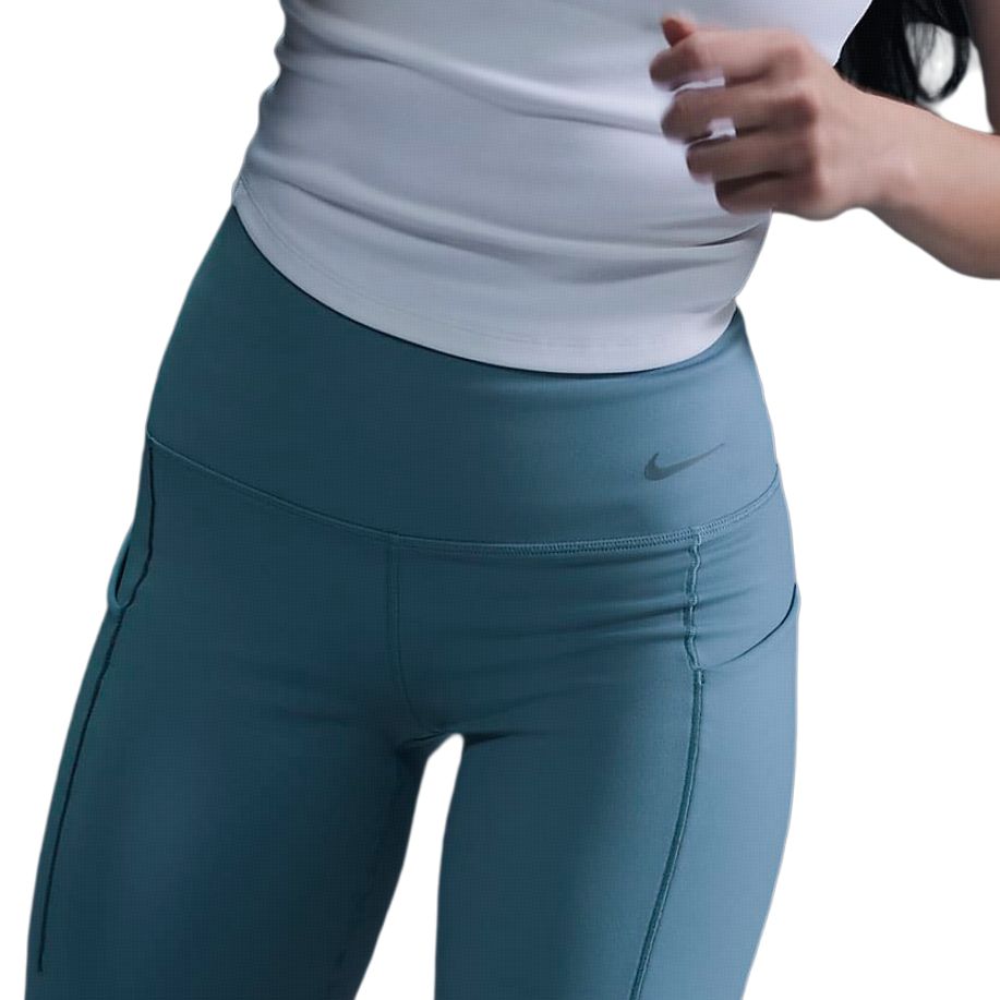 Nike Pantaloni da Ciclismo Universali Traspiranti Asciugatura Rapida Vita Alta Tasche Donna pantaloni Blu Denim-Verde DQ5995-464