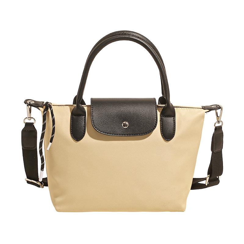 Minimalist Color-Block Oxford Cloth Handbag: Versatile, Fashionable Shoulder Bag with Unique Texture.
