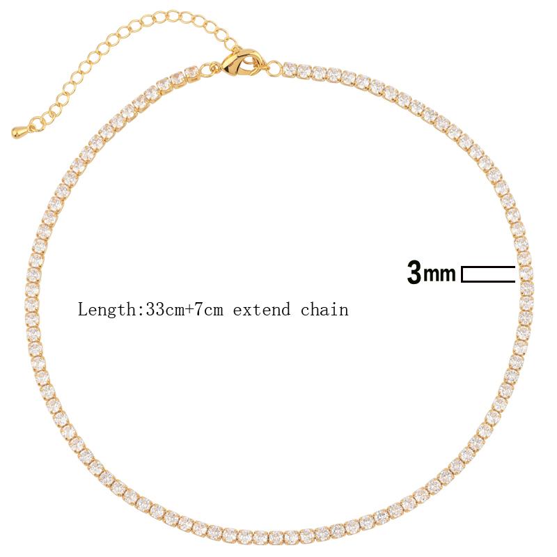 Mix Fashion Summer Colorful Rainbow Women Girl Jewelry 5A Cubic Zirconia Delicate Gold Filled Charm Tennis Chain Necklaces