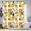 Animal Print Shower Curtain Cute Cartoon Design For Kids Bath Decor