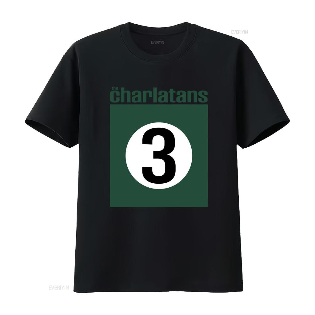 The Charlatans THREE Sproston Green Μπλουζάκι για Άνδρες Ρετρό Στυλ Εκτύπωση Υψηλής Ποιότητας vintage Πλυμένο Τεντωμένο