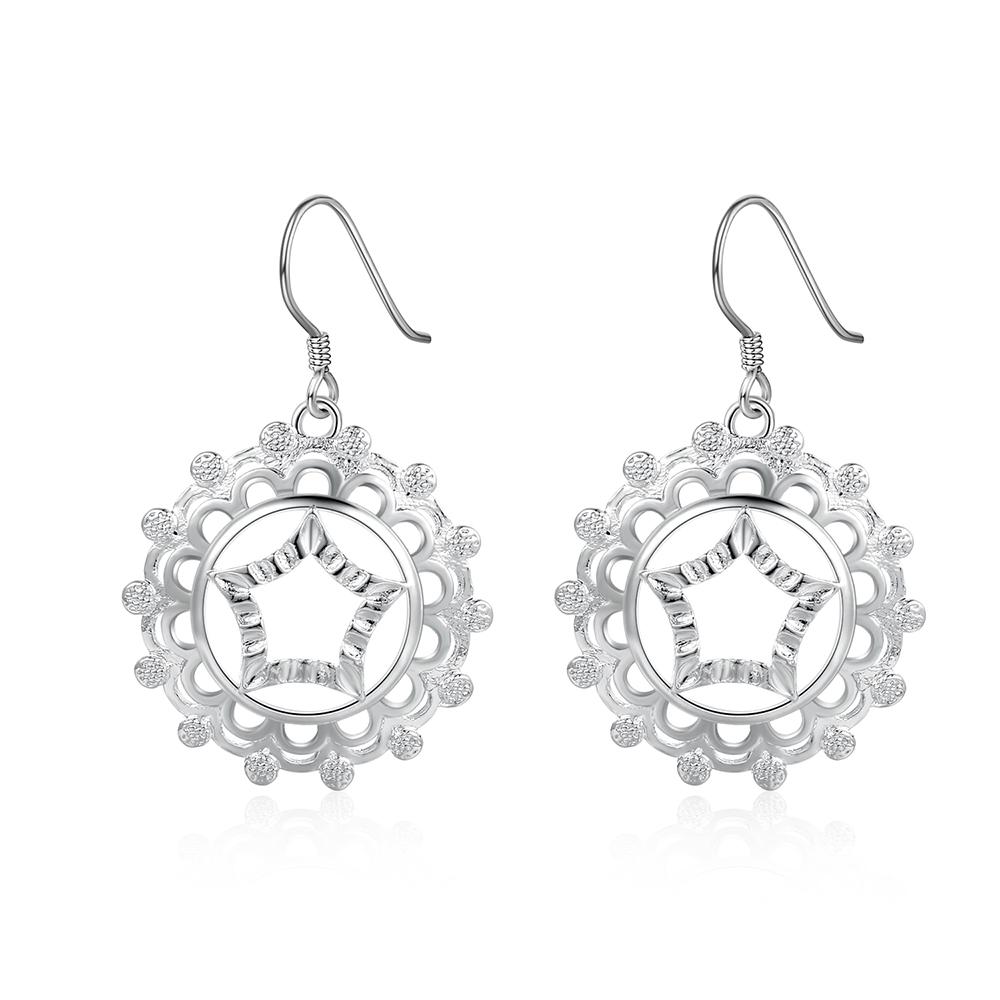 Boucles d'oreilles percées rondes en argent sterling 925 en forme d'étoile, bijoux de mariage tendance