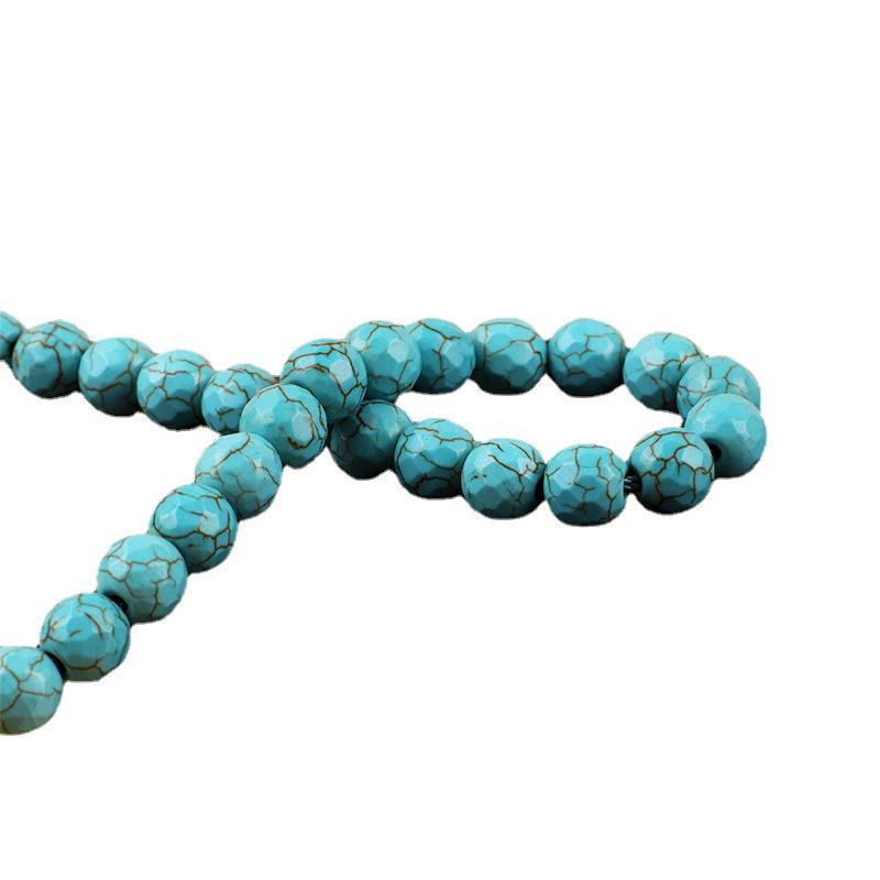 Türkisfarbene facettierte synthetische Perlen für die DIY-Schmuckherstellung - Lose halbfertige Armband-Accessoires