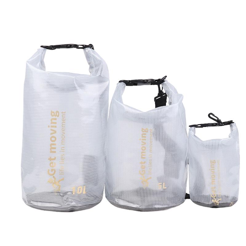 2L/5L/10L Pvc Wasserdichter Packsack Netzbeutel Tragbar Outdoor Sport Schwimmen Aufbewahrungstasche Pack Rafting Kajakfahren Camping