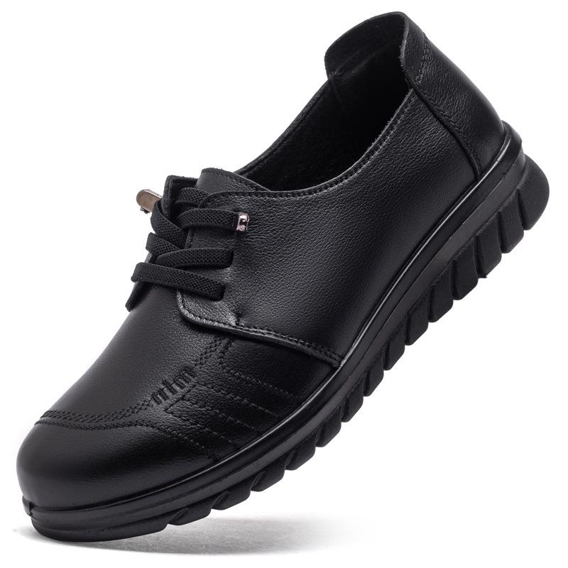 First layer cowhide autumn mother shoes genuine leather soft sole middle-aged and elderly comfortable small leather shoes non-slip breathable grand