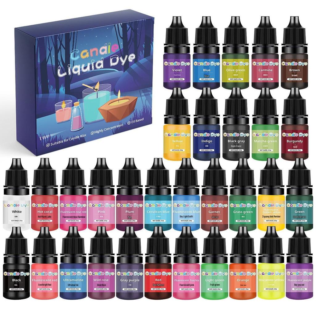 Candle Pigment - 36 Color Options for DIY Handmade Soap & Silicone, High-Concentration Dye Essence