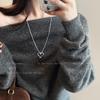 Elegant Heart Pendant Necklace for Women - 2025 Korean Style Long Sweater Chain, Unique Design