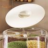 360-Degree Rotating Cereal Dispenser Rice Container with Lid Large Capacity Multiple Compartments Grain Storage Organizer