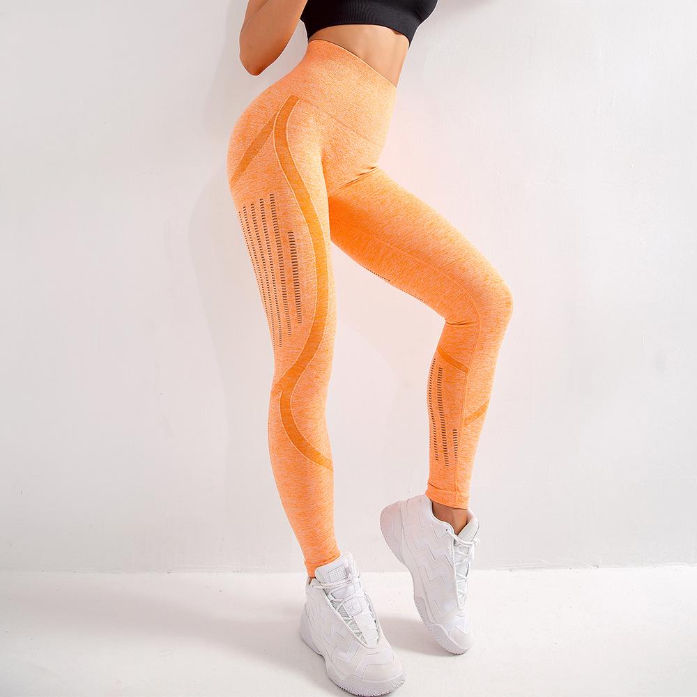 Women's High Waist Seamless Yoga Pants - Peach Butt Lifting, Quick-Drying, Tight Fit with Cutouts