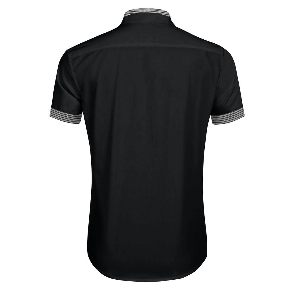 Men's Stripe Printed Button Short Sleeve Shirts Men's Casual Fashion Short Sleeve Shirts