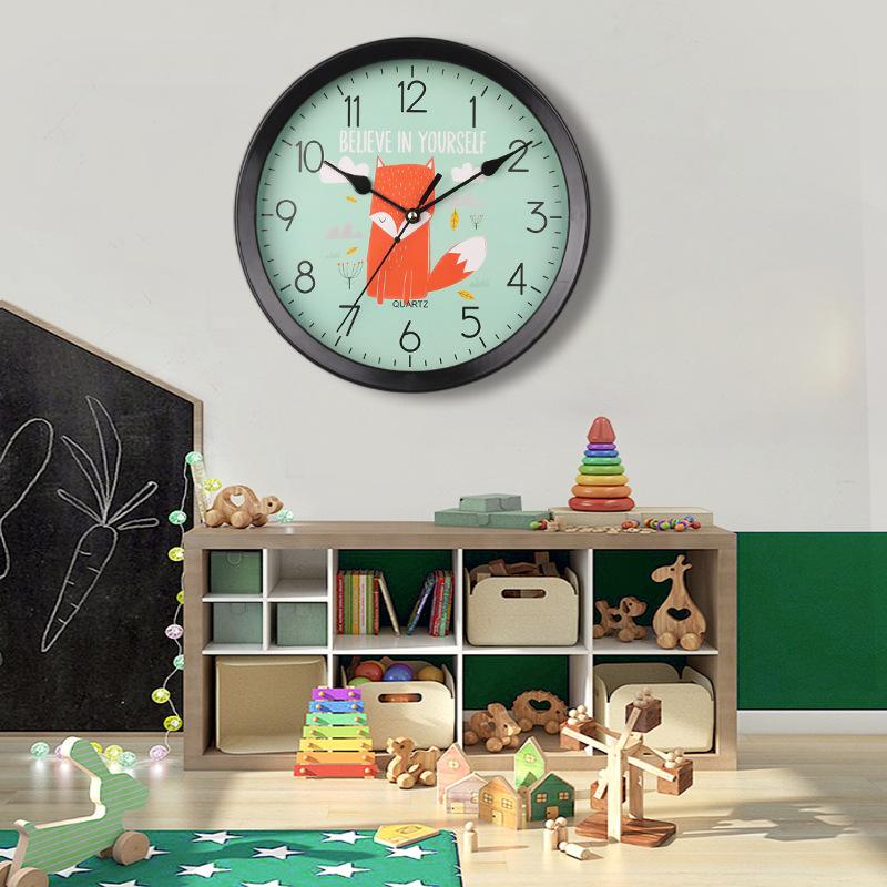 Super Silent Creative Wall Clock Cartoon Clock Wall Clock Cute Simple Home Living Room Children's Room Bedroom Wall Clock