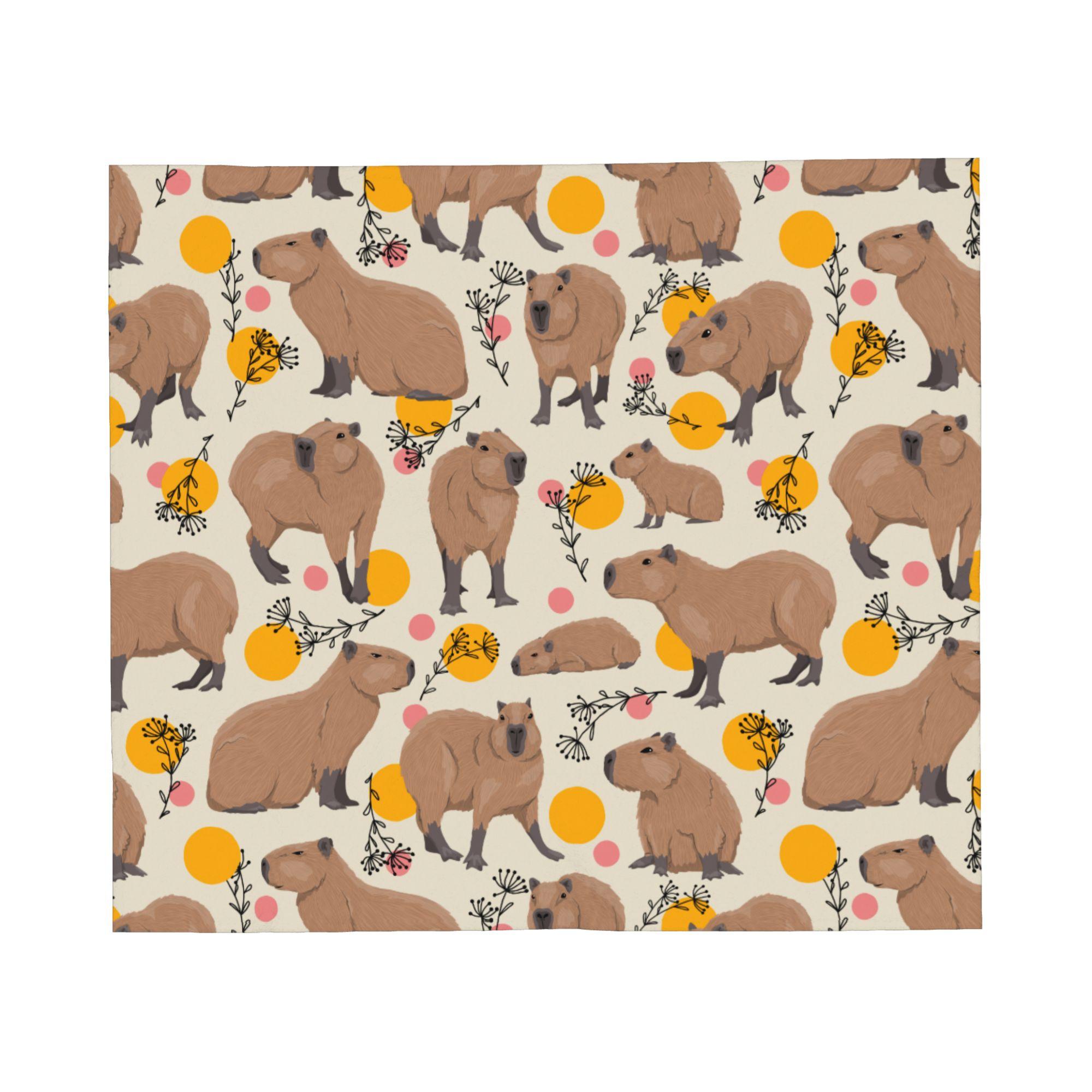 

Capybara Cartoon Blankets Velvet Decoration Portable Lightweight Thin Throw Blankets for Sofa Couch Plush Thin Quilt 30x40in