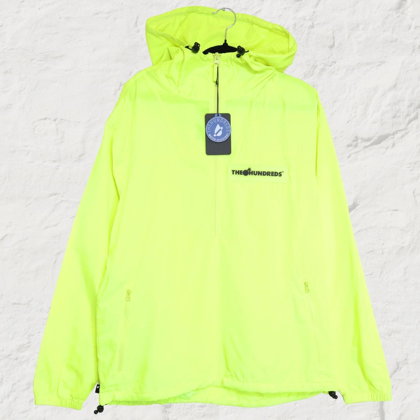 THE HUNDREDS Hayworth Anorak Neon Yellow Lightweight Festival Jacket S M