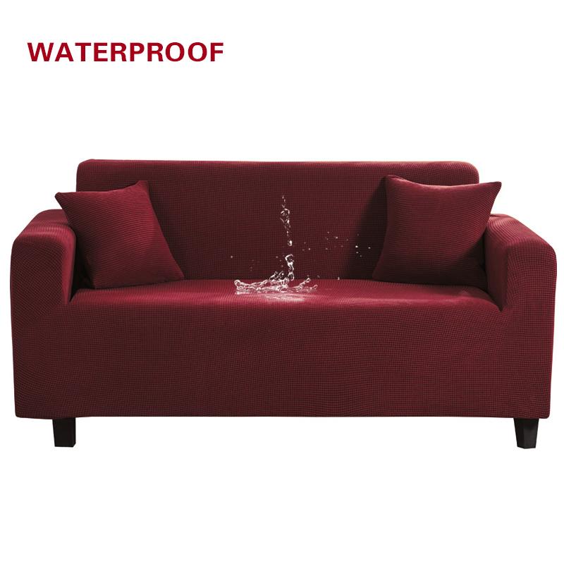 Elastic Sofa Cover Waterproof Solid Color High Stretch Slipcover All-inclusive Elastic Couch Cover Sofa Covers for Living Room
