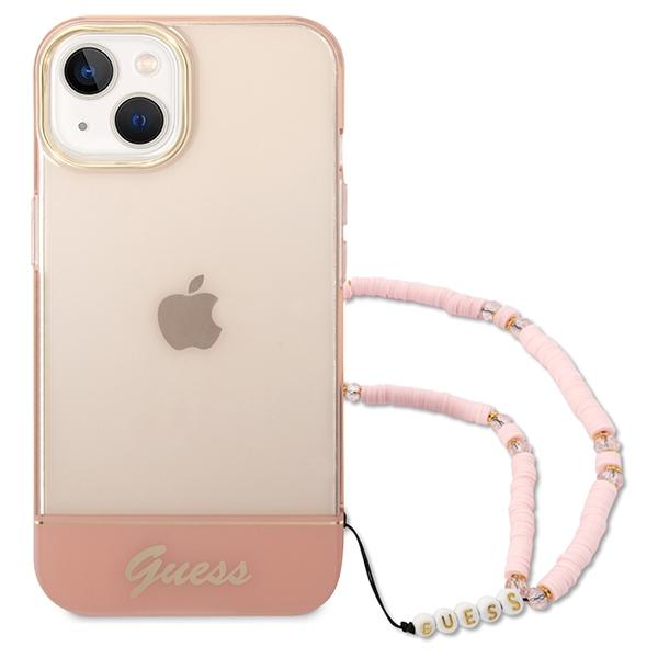 Guess Guhcp14Mhgcohp Iphone 14 Plus / 15 Plus 6.7 Różowy/Pink Hardcase Translucent Pearl Strap