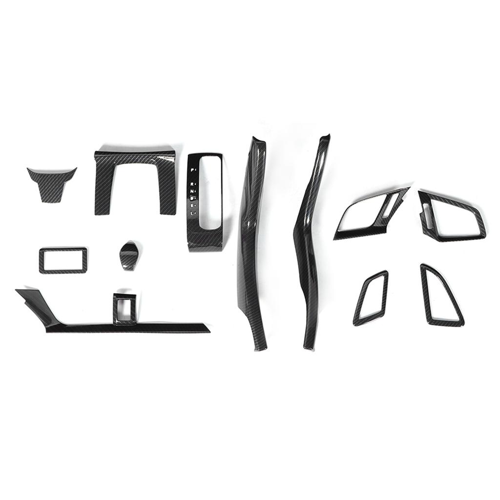 12PcsSet Central Control Decoration Kit Carbon Fiber Pattern Gear Knob Trim Air Outlet Cover Fit