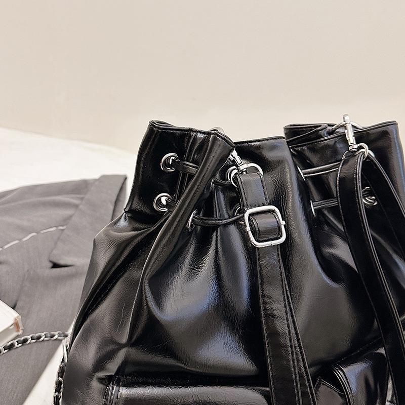 Casual Large-capacity Bucket Bag Fashionable New Portable Drawstring Shoulder Messenger Bag Women's Backpack