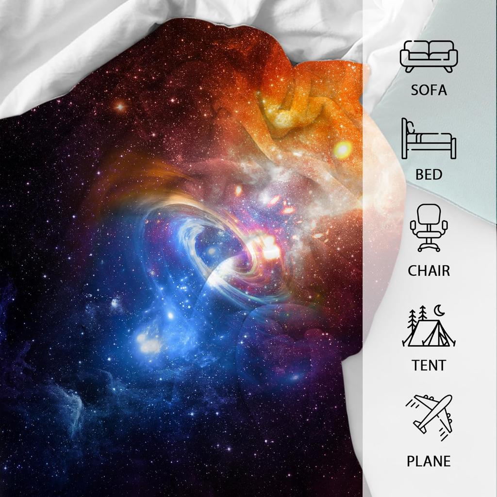 Funny Galaxy Throw Blanket Lightweight Flannel Throw Classic Galaxy Soft Comfy Plush Blanket For Home Decor Perfect For Sofa