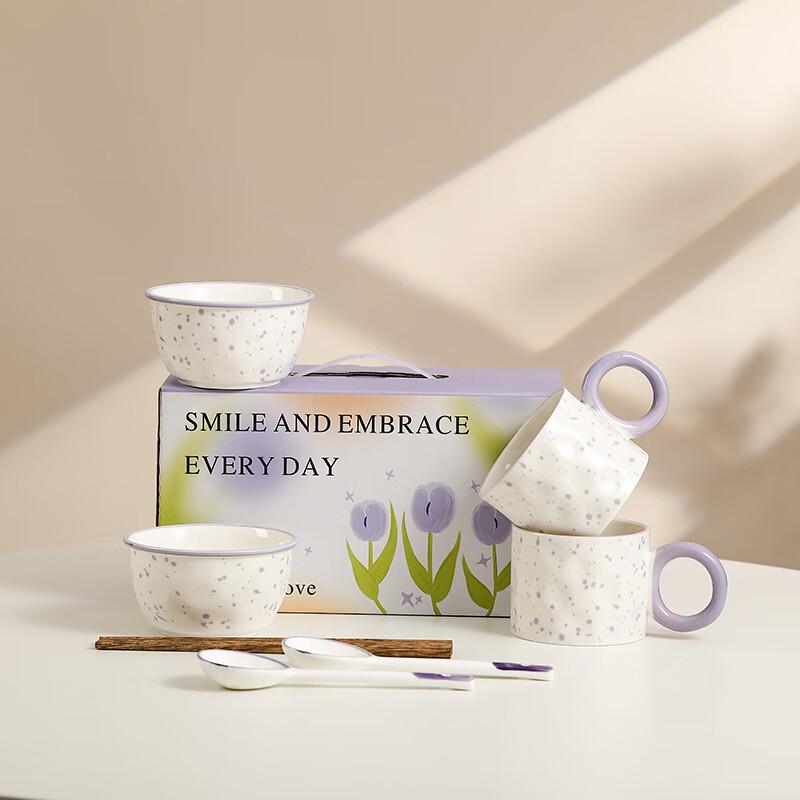 Lin Pan Ink Splash Ceramic 2-Person Dinnerware Set