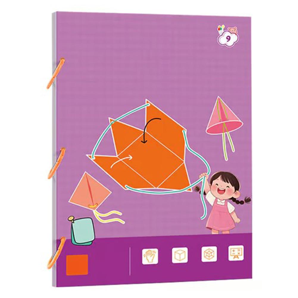Pull String 3D Geometry Learning Book Childrens DIY Solid Books Solids Geometric Models Space Thinking Training Game