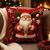 Soft Throw Cushion Case 2D Printed Snowman Pillow Cover Atmosphere Christmas Pillow Covers  Sofa