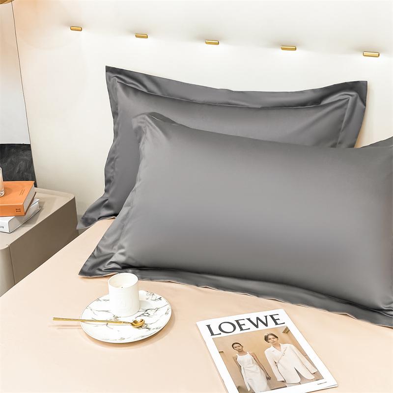 Pure Cotton Solid Color Long-Staple Pillowcase Pair – 100% Xinjiang Cotton, Single Piece, Simple Plain Design