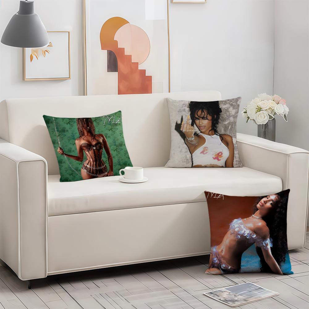 Pop Singer TTyla cushion cover Birthday Anniversary Gifts Double Sided Printed Zipper Cushion Cover Soft Skin Bedding