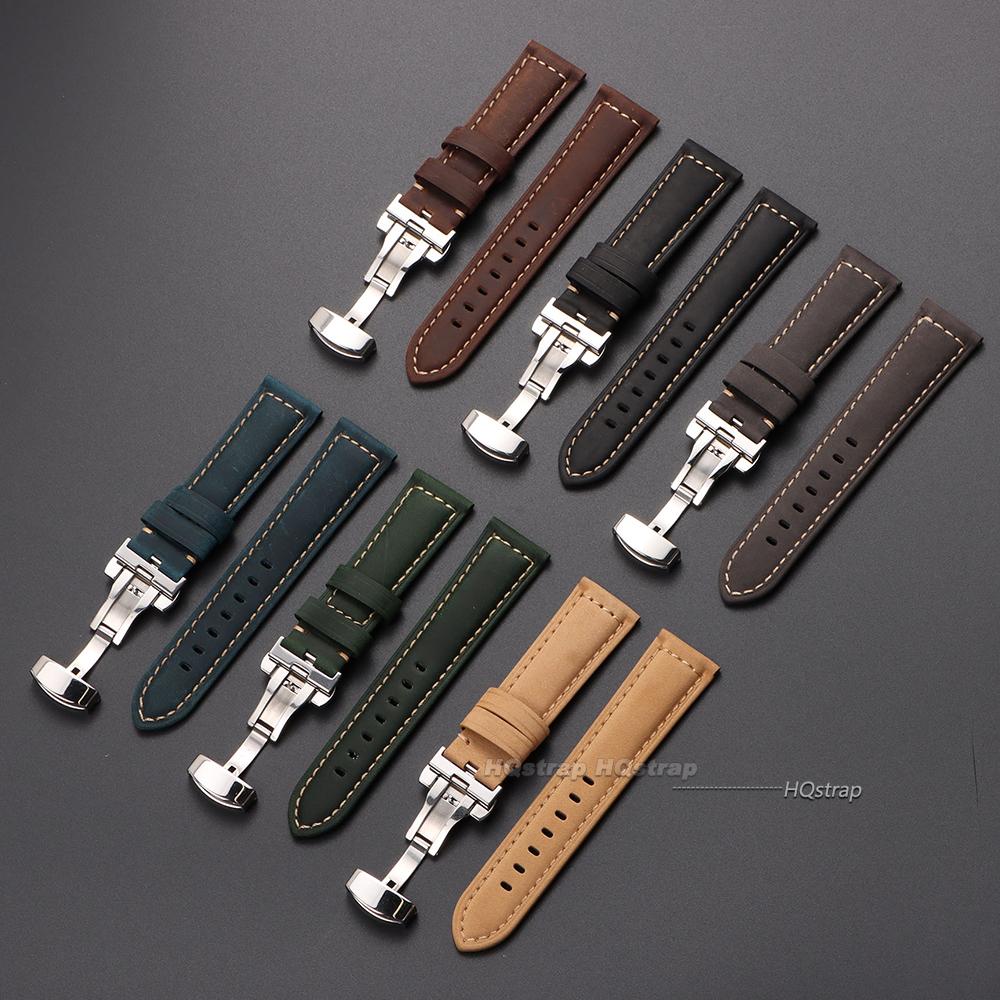 Cinturini per Orologi in Vera Pelle di Vitello con Fibbia a Farfalla 20mm 22mm 24mm 26mm Cinturino per Orologio Business Sostituzione Cinturino Orologio da Polso