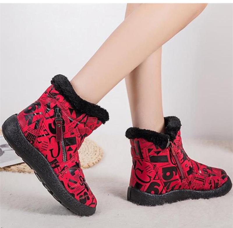 Fashion Snow Boots Winter Shoes Women Fashion Double Zipper Plus Plush Warm Waterproof Ankle Botins Ladies Comfort Footwear Botas Mujer
