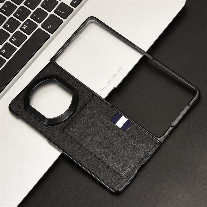 For Huawei Mate X7 Case Insert Card Soft Leather Scratch-resistant Phone Case For Huawei Mate X7 Fold Phone Cover For Mate X7 чёрный