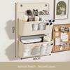 Multi-Purpose Oxford Fabric Hanging Storage Organizer-Bedside Shelf Wall/Door Mount Hanging Bag Space-Saving Gray Beige Options
