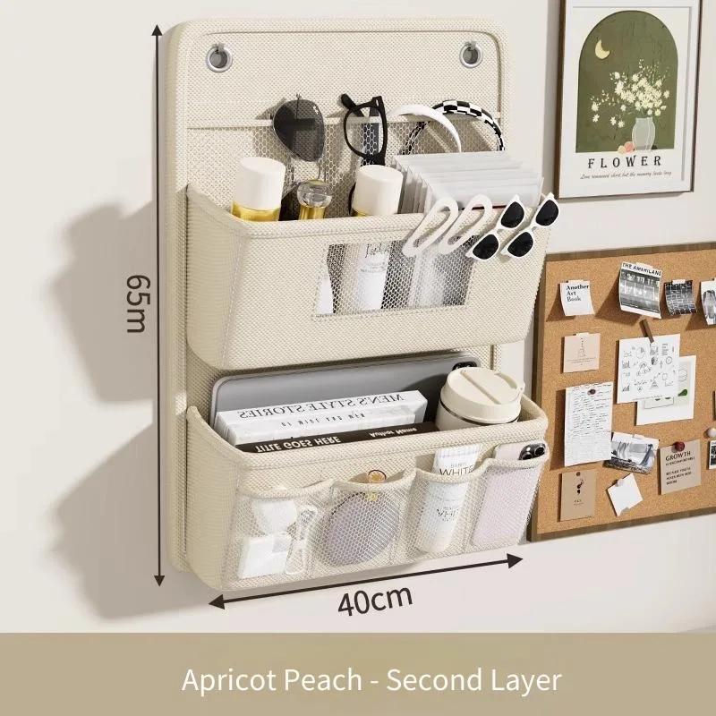Multi-Purpose Oxford Fabric Hanging Storage Organizer-Bedside Shelf Wall/Door Mount Hanging Bag Space-Saving Gray Beige Options