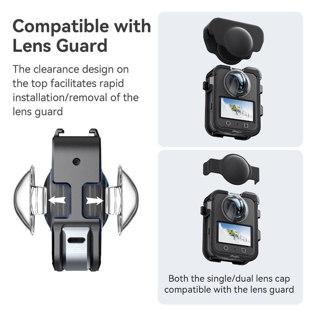 Aluminium Alloy Metal Rabbit Cage Cold Shoe Mount Frame for DJI Osmo 360 Action Camera Accessories