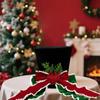 Foldable Christmas Tree Top With Big Bowknot Embellishments for Indoor and Outdoor Winter Holiday Party Centerpieces