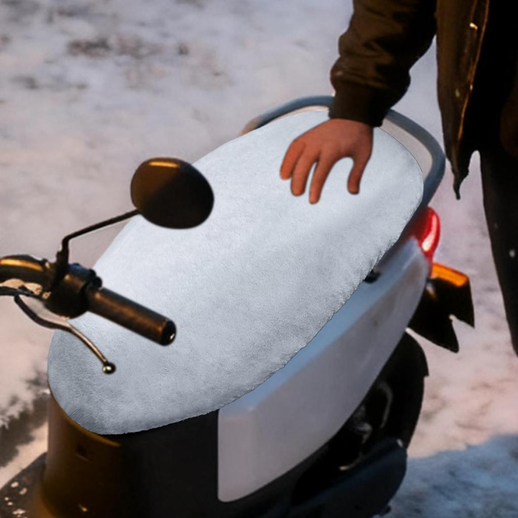 Scooter Seat Cover Plush Warm Cover For Motorcycle Breathable Warm Cushion For ATV Moped Scooter Adventure Outdoor Snow Cold
