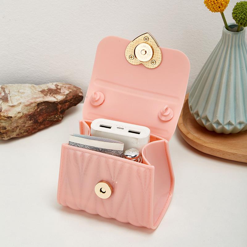 2023 Diamond Embossed Heart-Shaped Mini Jelly Coin Purse