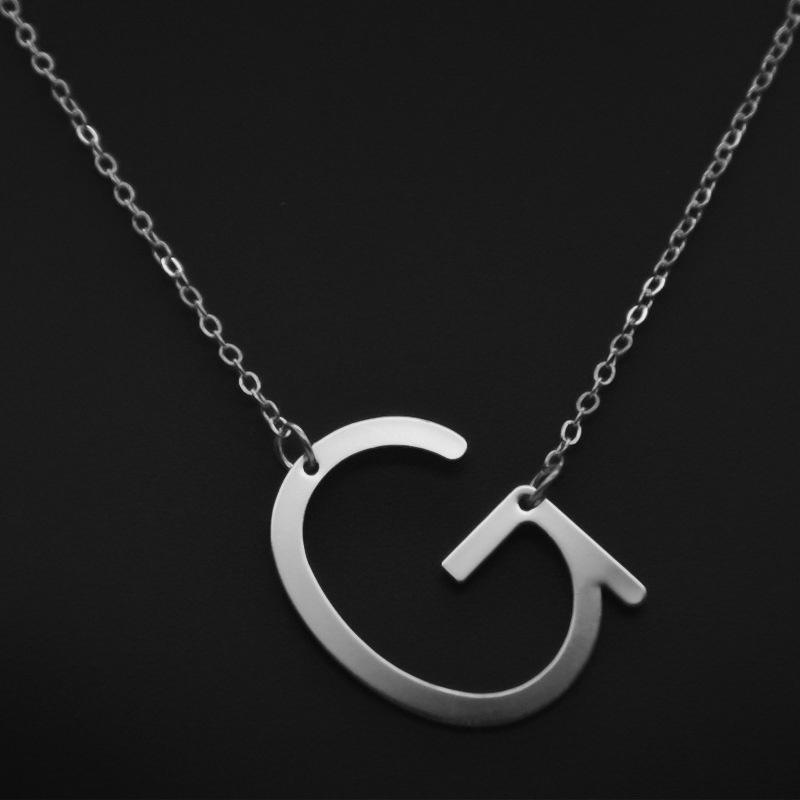 Kvinne 26 engelske bokstaver Ornament Ripple Chain Personlig brevkjede