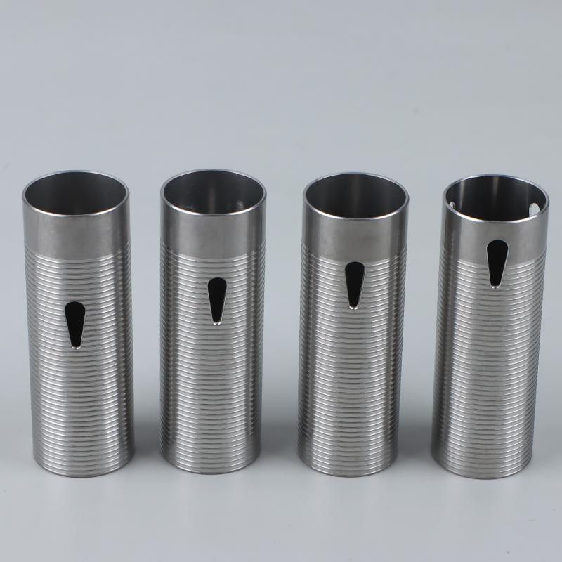 Cnc Advanced Stainless Steel Ribbed Heat Dissipation Cylinder For Airsoft Ver.2 Gearbox 80%/70%/60%/50% Sport Toy