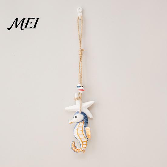 Coastal Style Room Accents Mediterranean Nautical Wall Hanging Decor, Handcrafted Wooden Ocean Ornaments, Decorative Pendants with Sea Animal