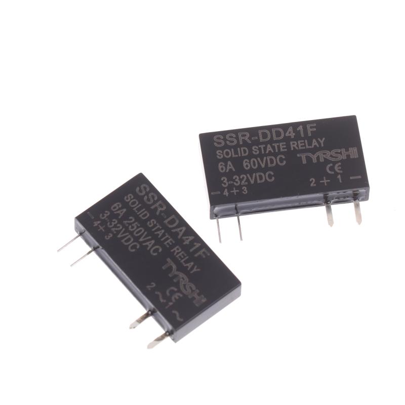 Ssr-41Fdd/41Fda Polovodičová relé Dc To Dc Štíhlý reléový modul 3-32Vdc 6A Mini relé Bezkontaktní Din lišta relé