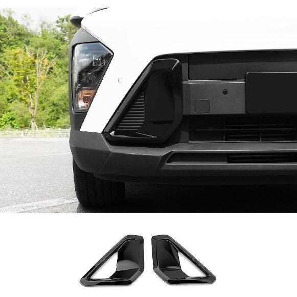 ABS Front Bumper Side Air Vent Cover Fog Light Lamp Decor Cover Front Bumper Middle Mesh Cover Compatible with Hyundai Kona 2024 2025 SX2 Accessories