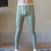 Zimowe długie kalesony U Convex Bulge Pouch Cienkie spodnie o wysokiej elastyczności Starannie szyte legginsy w jednolitym kolorze Spodnie do spania w domu
