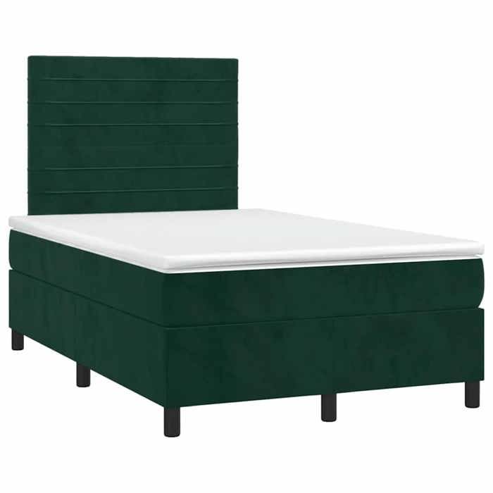 Maison Exclusive - Sommier à lattes de lit avec matelas LED vert foncé 120x190 cm