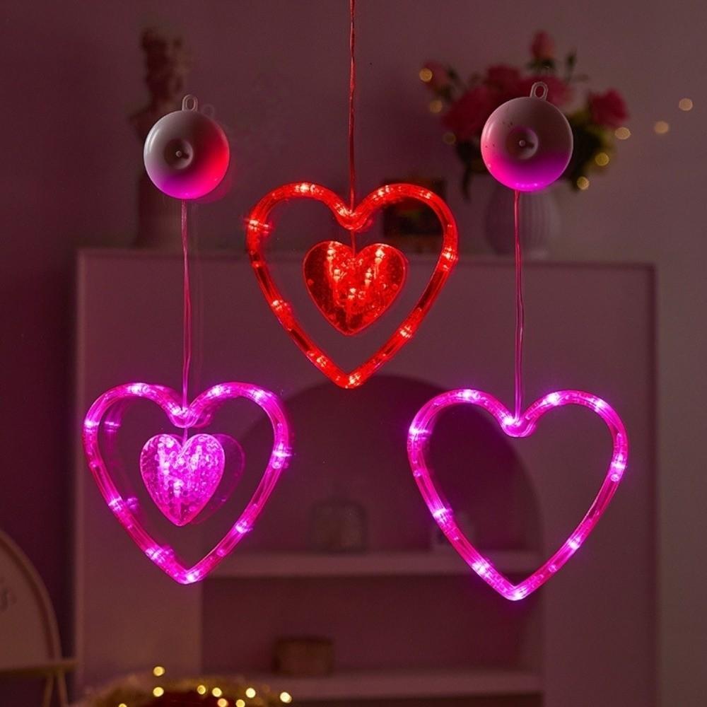 Waterproof Heart Curtain Fairy Light Creative Suction Cup Atmosphere Light Proposal Ceremony