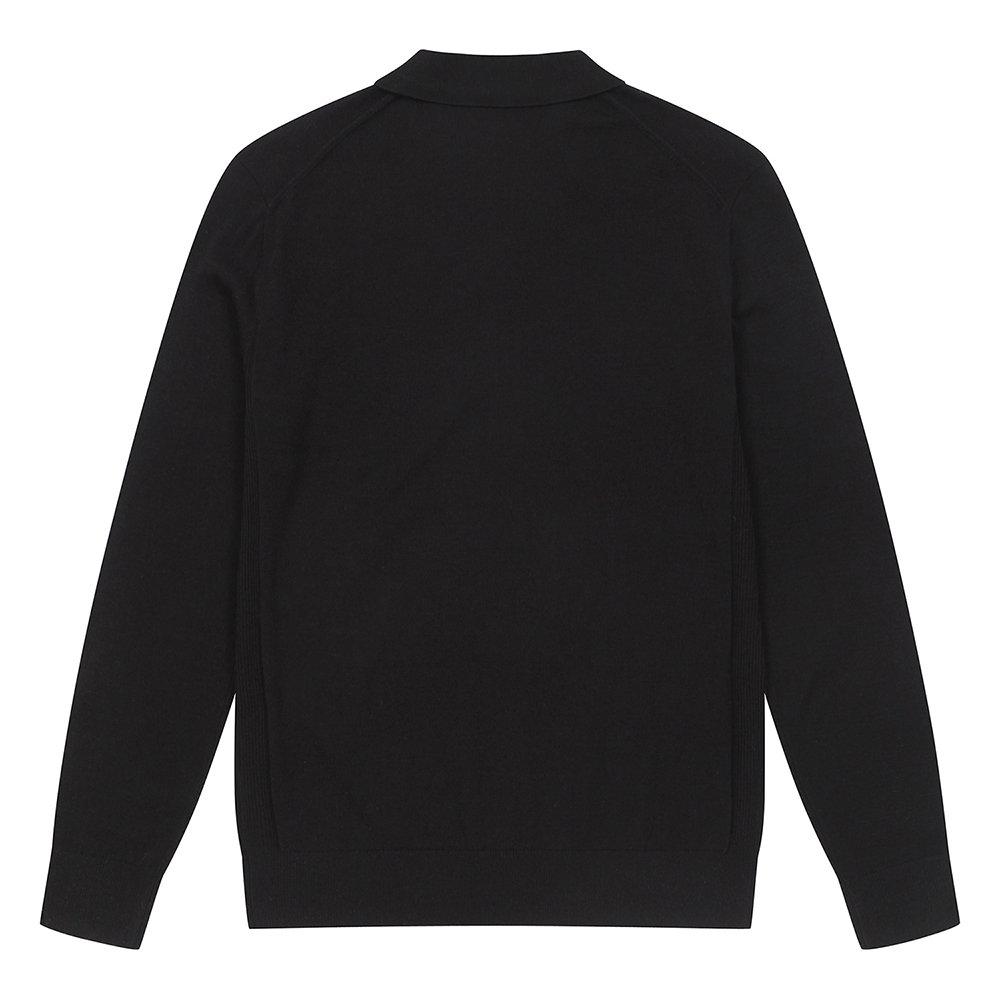FERRAROMILANO Men'S Solid Color Collared Sweater Black (A0Ca10139)