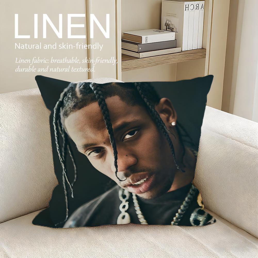 Music Travis Scott Cushion Cover Pillowcase Set Pcs X X Breathable Washable Sofa Cushion Cover