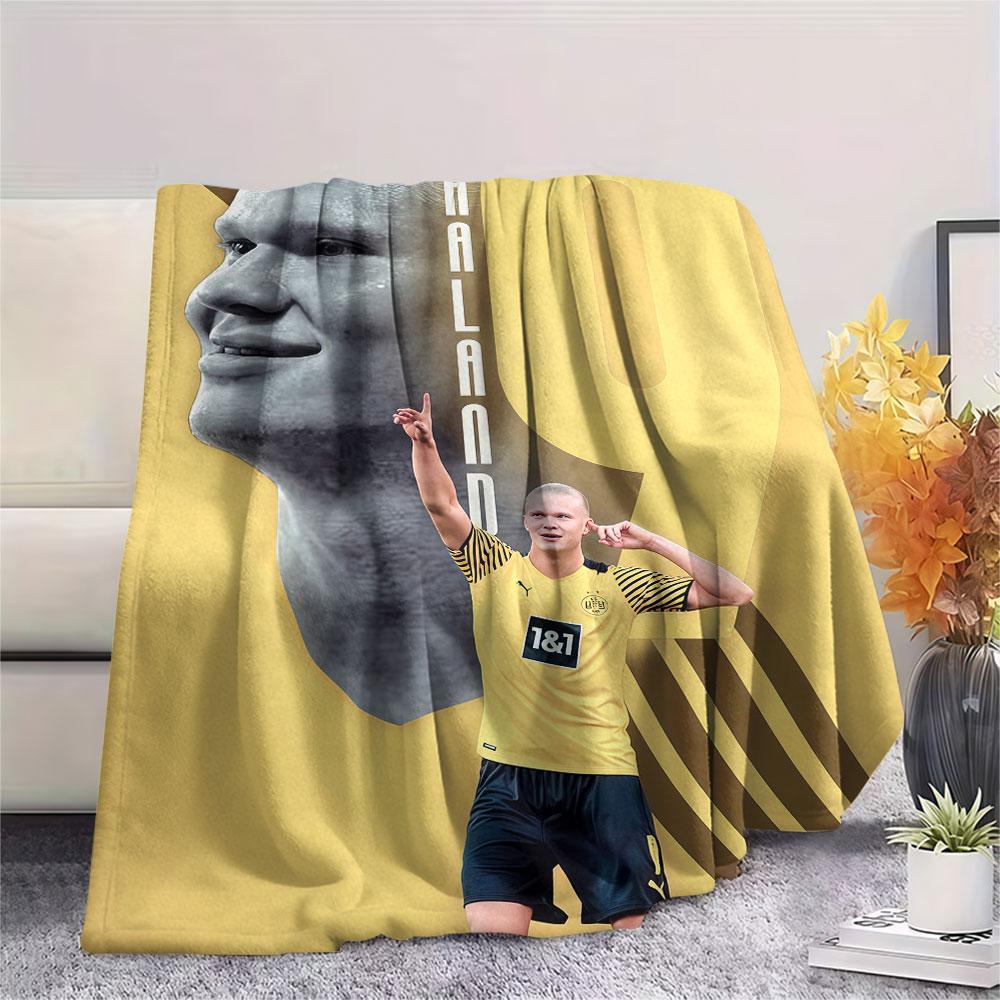 Affiche Haaland Couverture en Flanelle, Haute qualité Confortable pour Toutes les Saisons, Décoration Intérieure, Chaleur et Confort