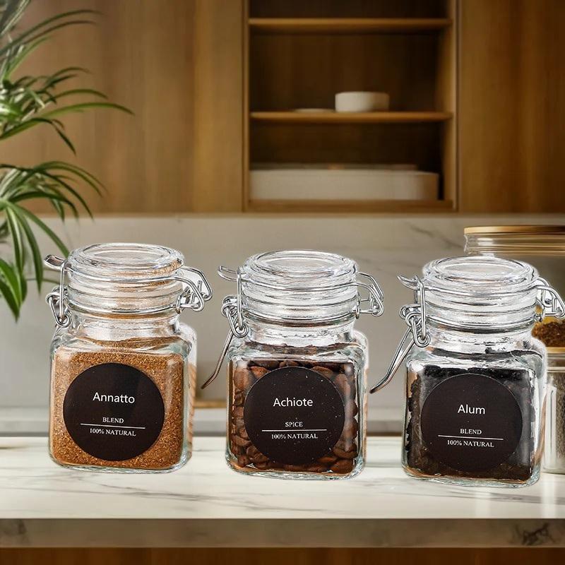 50/100ml Household Glass Bottle Sealed Jar For Kitchen Food Pickle Fruit Canned Transparent Big Mouth Jam Bottle Storage Jar