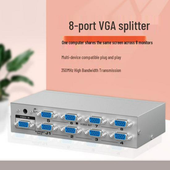 

Baolilong VF208 HD VGA Разветвитель экрана 1 к 8