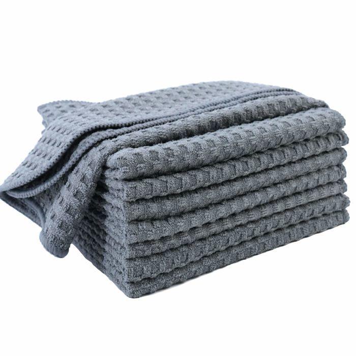 Torchons De Cuisine - Polyte - Microfibres Ultra Premium - 30,5x30,5 Cm - Gris - Absorbants